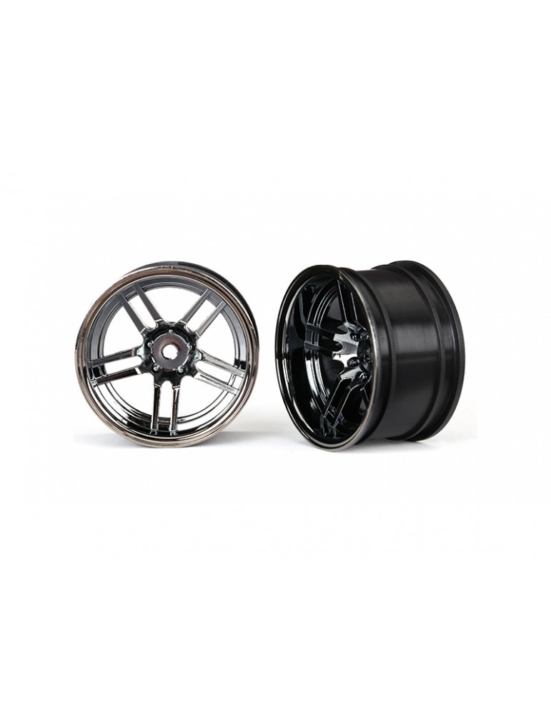 Traxxas Wheels 1.9", split-spoke, black chrome (2) (rear)