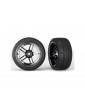 Traxxas Tires & wheels 1.9", split-spoke black chrome wheels, Response tires (2) (rear)