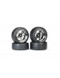 Traxxas Tires & wheels 1.9", split-spoke black chrome wheels, Response tires (set)