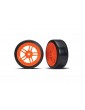 Traxxas Tires & wheels 1.9", split-spoke orange wheels, Drift tires (2) (front)