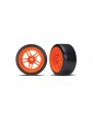 Traxxas Tires & wheels 1.9", split-spoke orange wheels, Drift tires (2) (rear)