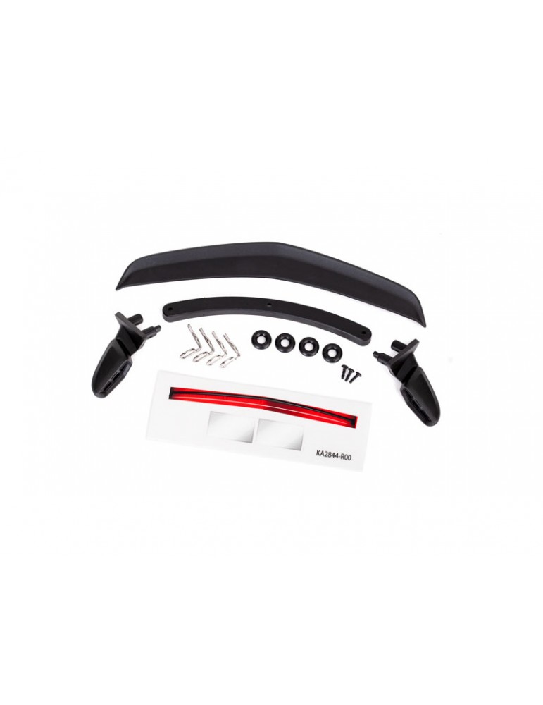 Traxxas Mirrors, side, black (left & right)/ spoiler, black
