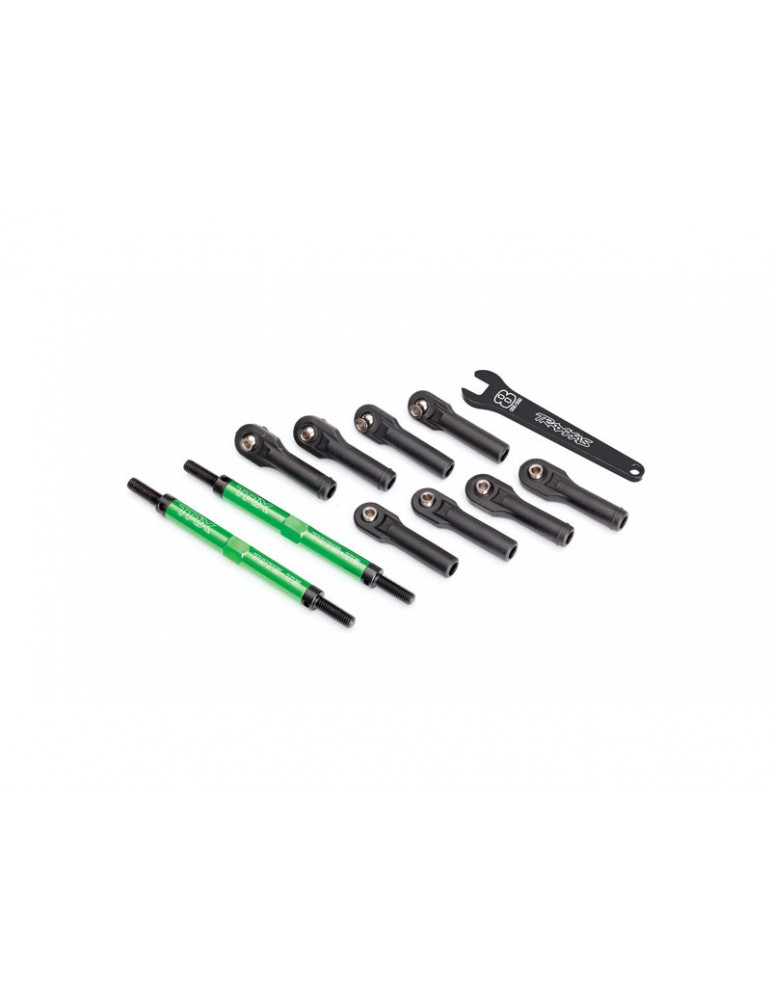 Traxxas Toe links, E-Revo VXL (tubes green-anodized, 7075-T6 aluminum) (144mm) (2)