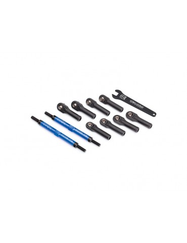 Traxxas Toe links, E-Revo VXL (tubes blue-anodized, 7075-T6 aluminum) (144mm) (2)
