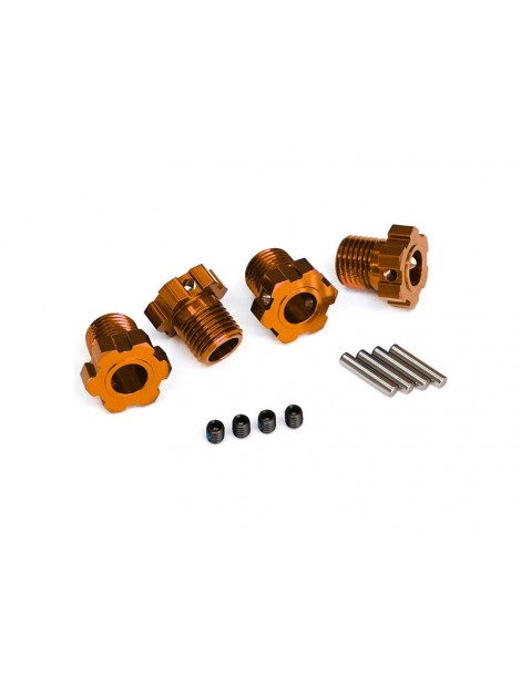 Traxxas Wheel hubs, splined, 17mm (orange-anodized) (4)