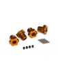 Traxxas Wheel hubs, splined, 17mm (orange-anodized) (4)