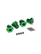 Traxxas Wheel hubs, splined, 17mm (green-anodized) (4)