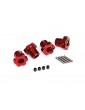 Traxxas Wheel hubs, splined, 17mm (red-anodized) (4)