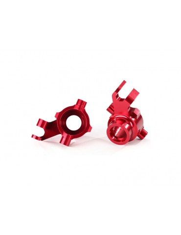 Traxxas Steering blocks, 6061-T6 aluminum (red-anodized), left & right