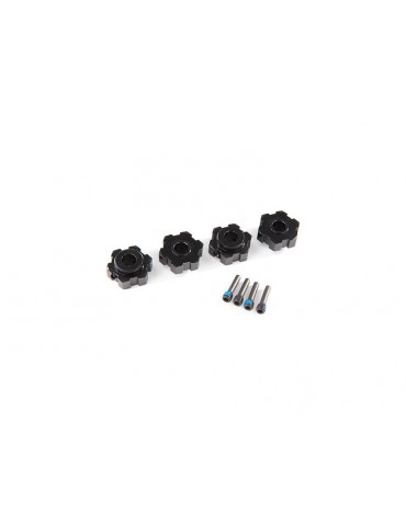 Traxxas Wheel hubs, hex, aluminum (black-anodized) (4)