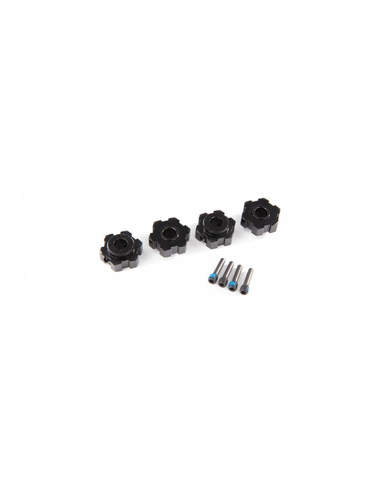 Traxxas Wheel hubs, hex, aluminum (black-anodized) (4)