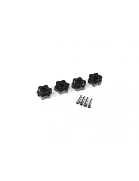 Traxxas Wheel hubs, hex, aluminum (black-anodized) (4)