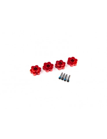 Traxxas Wheel hubs, hex, aluminum (red-anodized) (4)