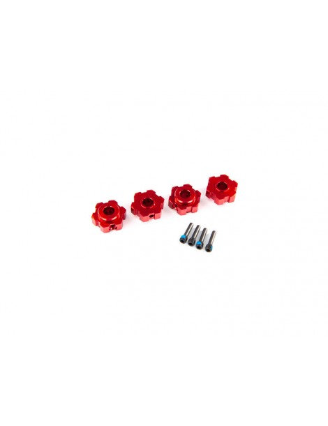 Traxxas Wheel hubs, hex, aluminum (red-anodized) (4)