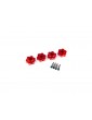 Traxxas Wheel hubs, hex, aluminum (red-anodized) (4)