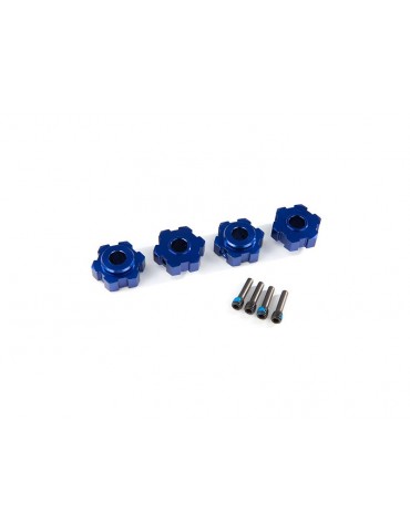 Traxxas Wheel hubs, hex, aluminum (blue-anodized) (4)