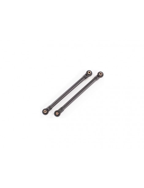 Traxxas Toe links, 119.8mm (108.6mm center to center) (black) (2) (for WideMaxx)