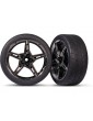 Traxxas Tires and wheels 1.9", black chrome wheels, Response tires (front) (2)