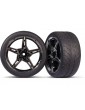 Traxxas Tires and wheels 1.9", black chrome wheels, Response tires (rear) (2)