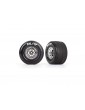 Traxxas Tires & wheels, Weld chrome with black wheels, tires, foam inserts (rear) (2)