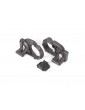 Traxxas Gearbox halves, left & right/ differential cover (charcoal gray)