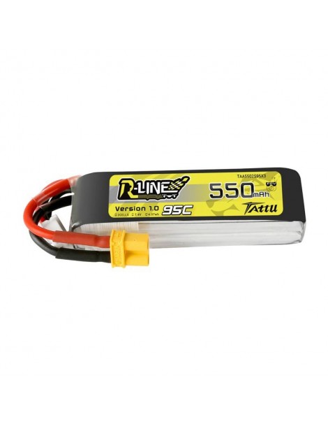 Akumuliatorius Tattu R-Line 550mAh 7.4V 95C 2S1P XT30
