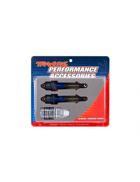 Traxxas Shocks, GTR long blue-anodized, PTFE-coated bodies, TiN shafts (2)