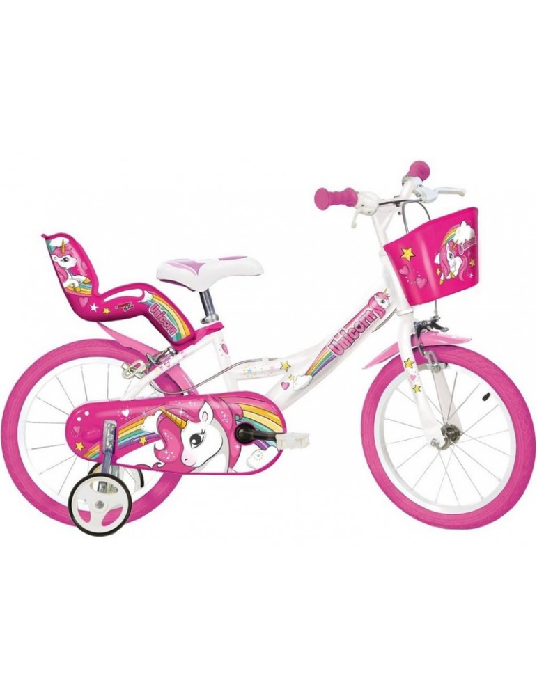 DINO Bikes Children's bike 16" Jednorožec with doll seat