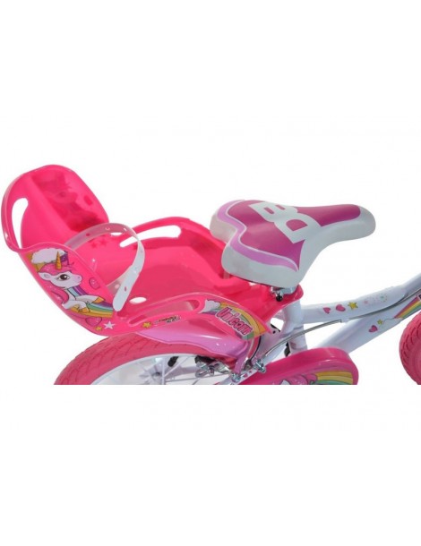 DINO Bikes - Children's bike 16" Jednorožec with doll seat