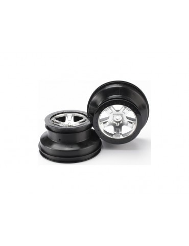 Traxxas Wheels 2.2/3.0", SCT satin chrome-black (2) (4WD f/r, 2WD rear)