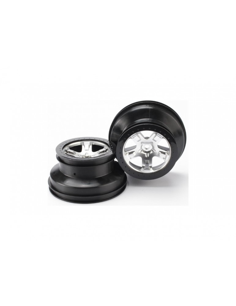 Traxxas Wheels 2.2/3.0", SCT satin chrome-black (2) (4WD f/r, 2WD rear)