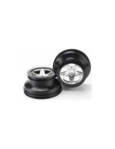 Traxxas Wheels 2.2/3.0", SCT satin chrome-black (2) (4WD f/r, 2WD rear)