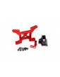 Traxxas Shock tower, front, 7075-T6 aluminum (red-anodized)/ body mount bracket