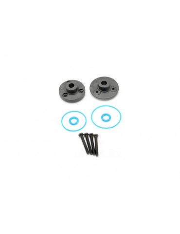 Traxxas Cover plates, differential (front or rear)/ gaskets (2)/ o-rings (2)/ 2x14mm BCS (4)