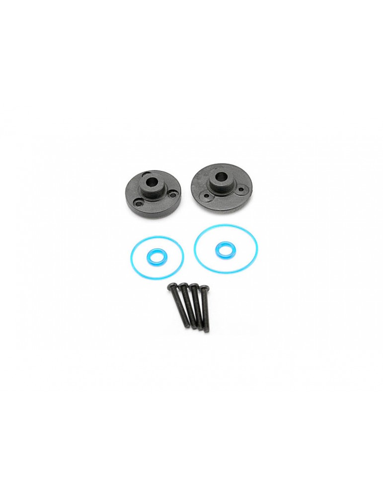 Traxxas Cover plates, differential (front or rear)/ gaskets (2)/ o-rings (2)/ 2x14mm BCS (4)