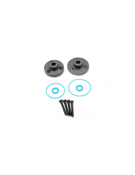 Traxxas Cover plates, differential (front or rear)/ gaskets (2)/ o-rings (2)/ 2x14mm BCS (4)