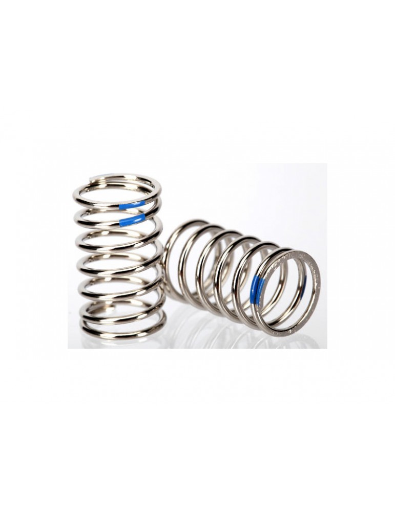 Traxxas Spring, shock (nickel finish) (GTR) (2.925 rate, blue) (2)