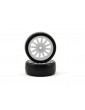 Traxxas Tires & wheels, 12-spoke white wheels, slick tires (2)