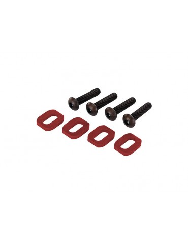 Traxxas Washers, motor mount, aluminum (red-anodized) (4)/ 4x18mm BCS (4)