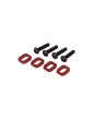 Traxxas Washers, motor mount, aluminum (red-anodized) (4)/ 4x18mm BCS (4)