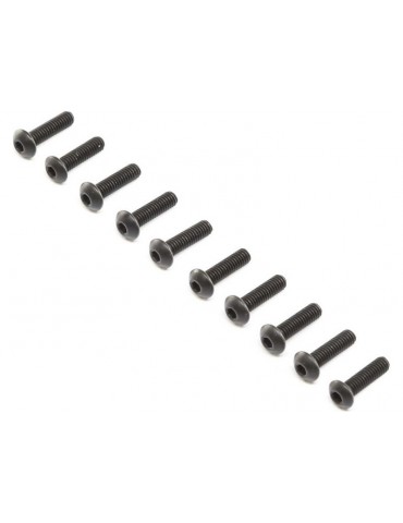 Losi Button Head Screws, Steel, Black Oxide, M4x14mm (10)