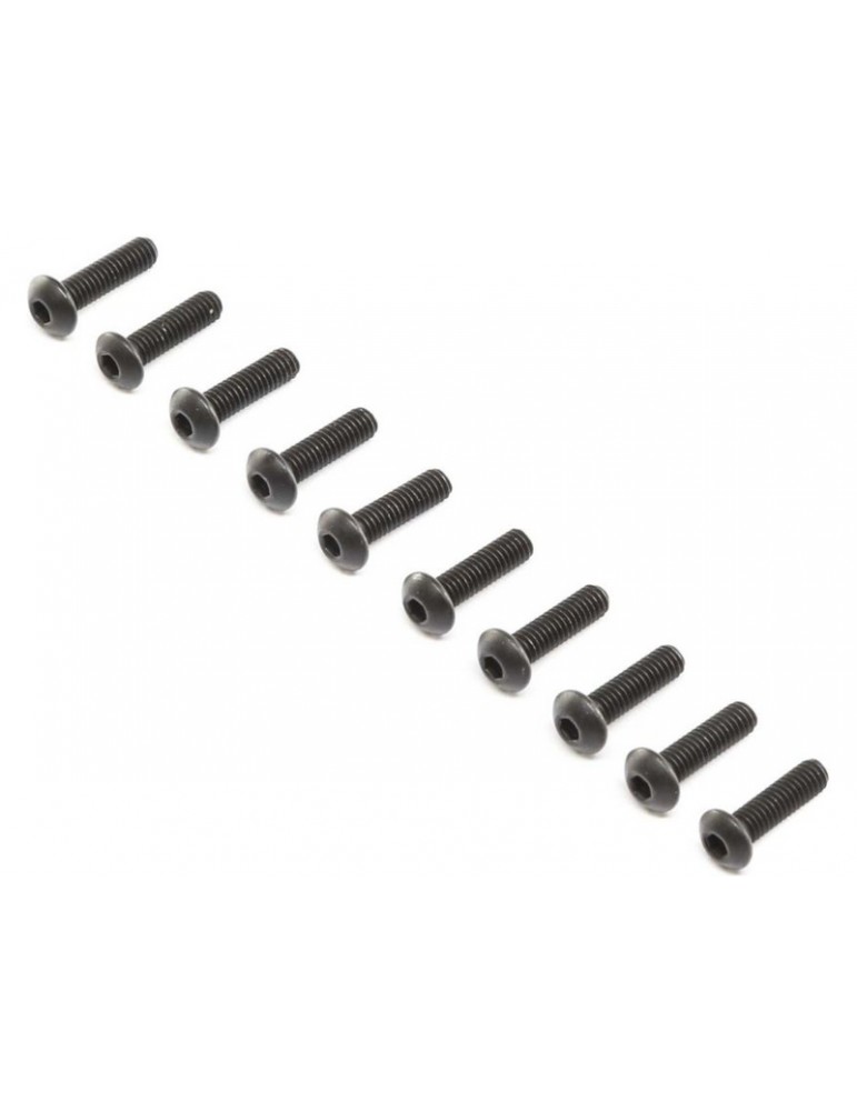 Losi Button Head Screws, Steel, Black Oxide, M4x14mm (10)