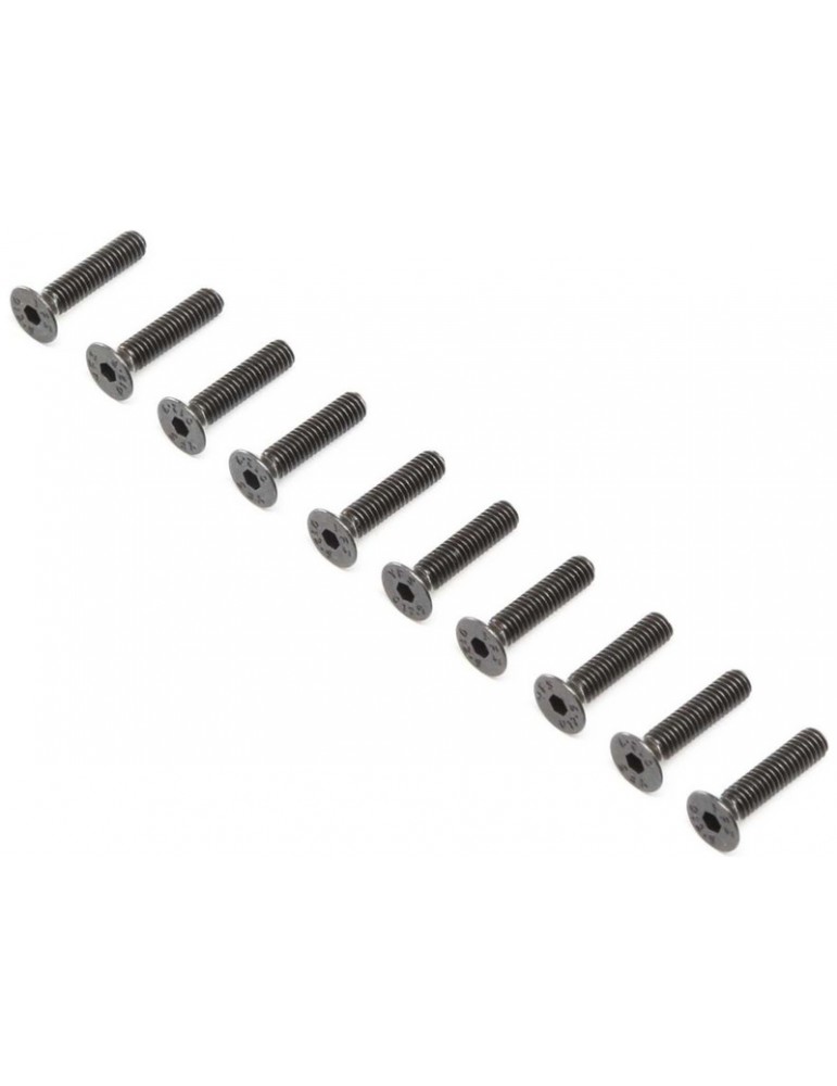 Losi Flat Head Screws, Steel, Black Oxide, M4x18mm (10)