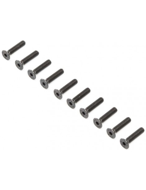 Losi Flat Head Screws, Steel, Black Oxide, M4x18mm (10)