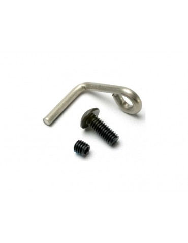 Traxxas Hanger, metal wire (for tuned pipe)/ 4mm GS (1)/ 4x10 BCS (1)