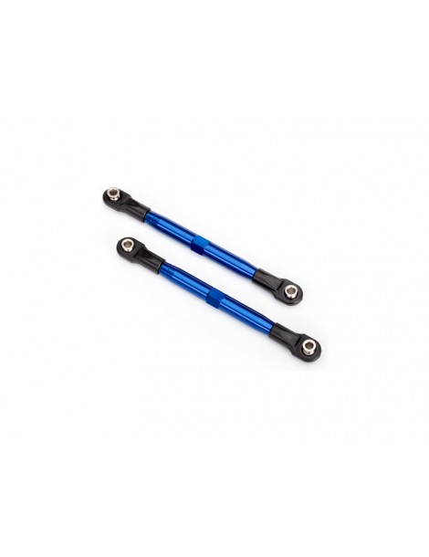 Traxxas Toe links, tubes, 7075-T6 aluminum (blue-anodized) (87mm) (2)/ rod ends