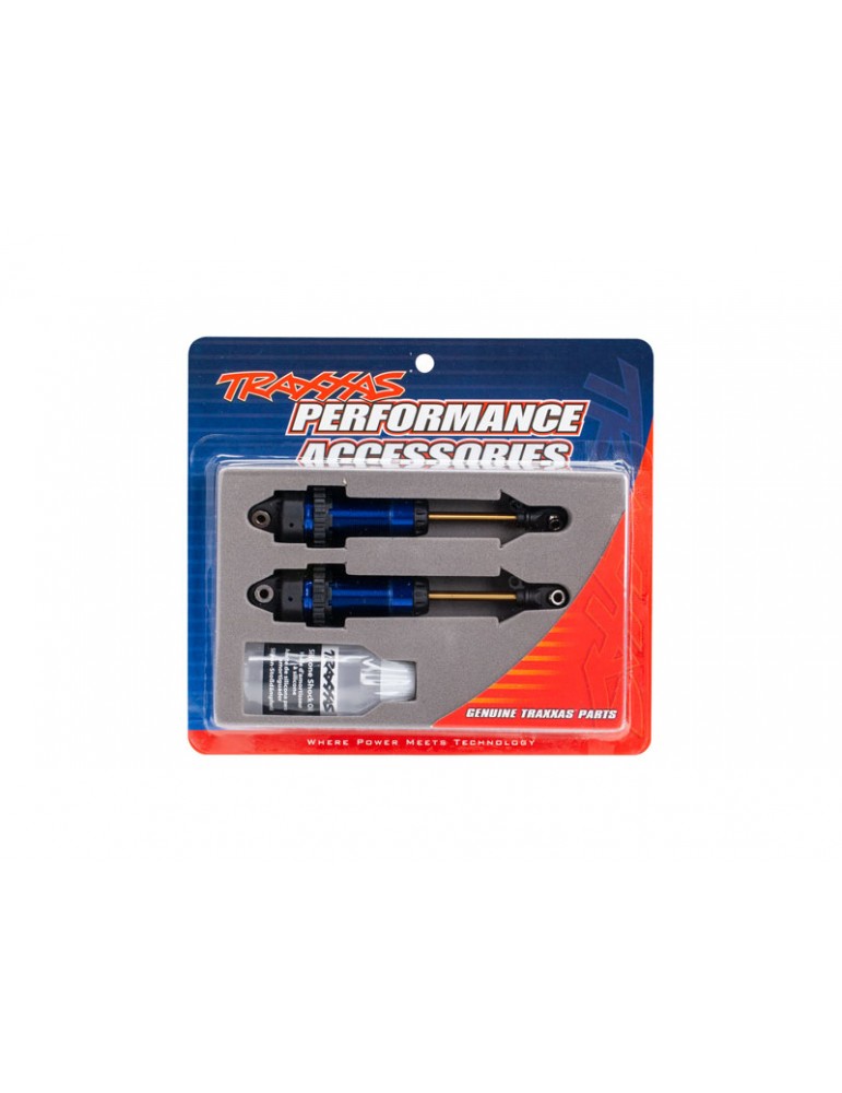 Traxxas Shocks, GTR xx-long blue-anodized, PTFE-coated bodies, TiN shafts (2)