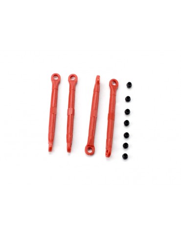 Traxxas Toe link, front & rear, molded composite (red) (4)