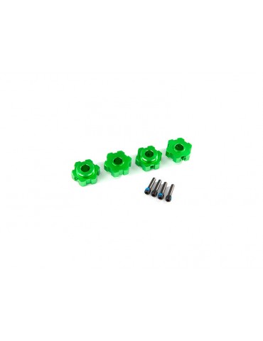 Traxxas Wheel hubs, hex, aluminum (green-anodized) (4)