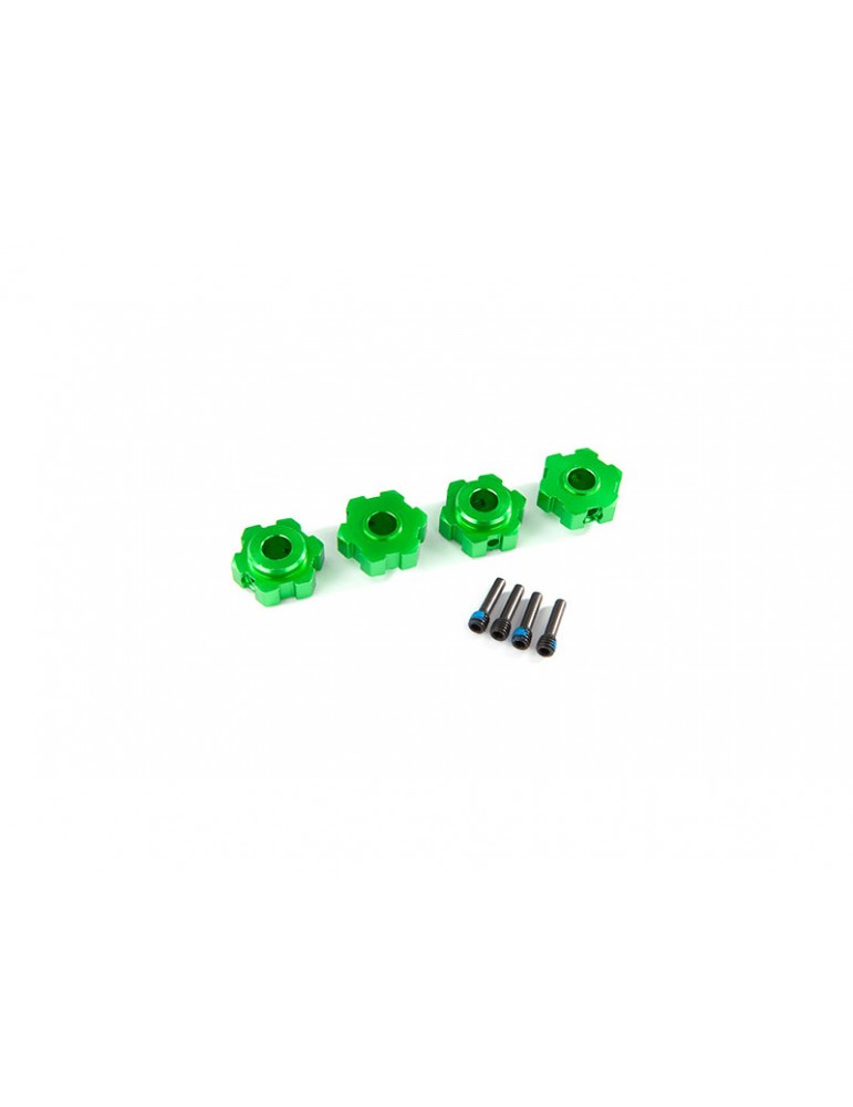 Traxxas Wheel hubs, hex, aluminum (green-anodized) (4)